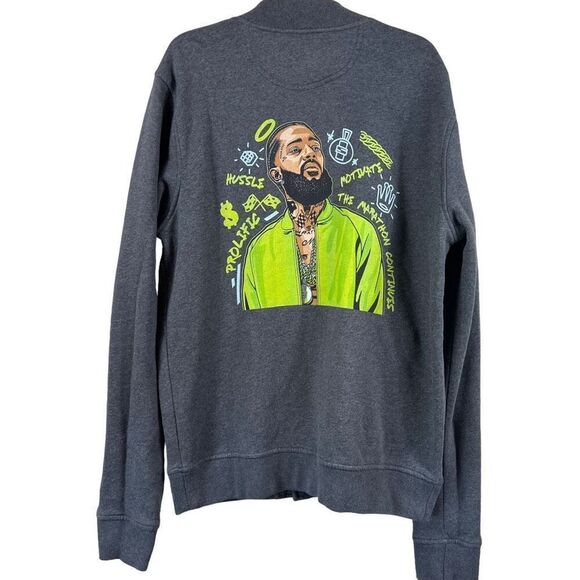 Nipsey Hussle Commemorative Champion Snap Button Jacket ￼ - Picture 1 of 10
